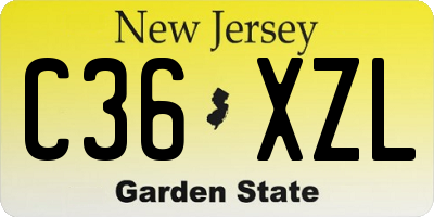 NJ license plate C36XZL