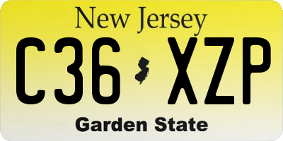 NJ license plate C36XZP