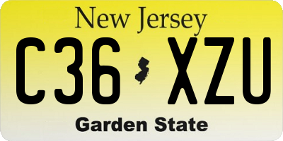 NJ license plate C36XZU