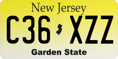 NJ license plate C36XZZ