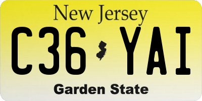 NJ license plate C36YAI