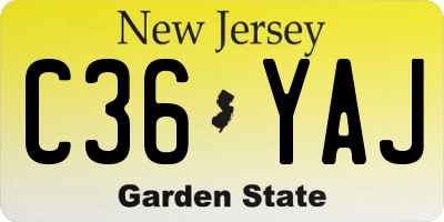 NJ license plate C36YAJ