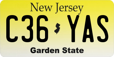 NJ license plate C36YAS