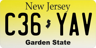 NJ license plate C36YAV