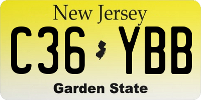 NJ license plate C36YBB