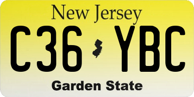 NJ license plate C36YBC