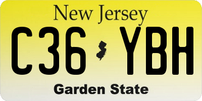 NJ license plate C36YBH