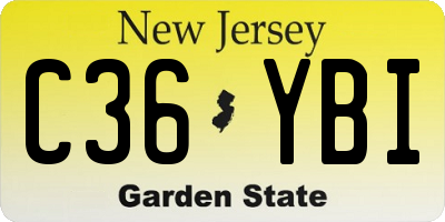 NJ license plate C36YBI