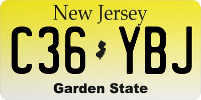 NJ license plate C36YBJ