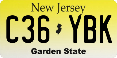 NJ license plate C36YBK