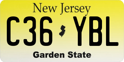 NJ license plate C36YBL