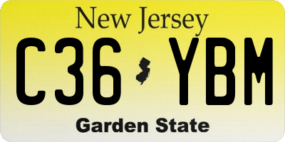 NJ license plate C36YBM