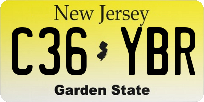 NJ license plate C36YBR
