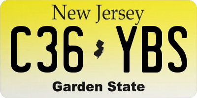 NJ license plate C36YBS
