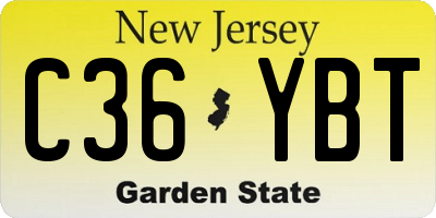 NJ license plate C36YBT