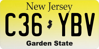NJ license plate C36YBV