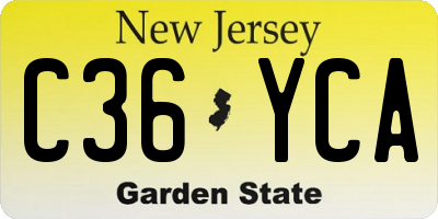 NJ license plate C36YCA