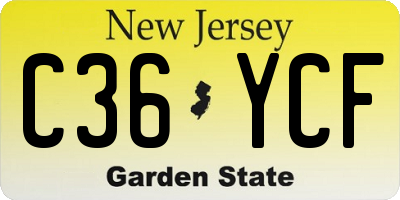 NJ license plate C36YCF