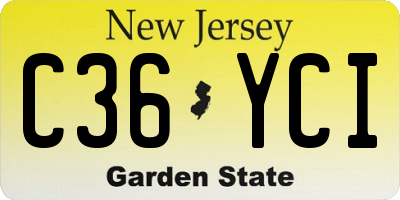 NJ license plate C36YCI