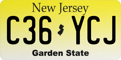 NJ license plate C36YCJ
