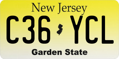 NJ license plate C36YCL