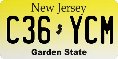NJ license plate C36YCM