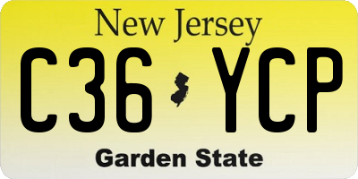 NJ license plate C36YCP