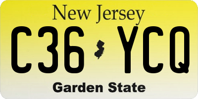 NJ license plate C36YCQ
