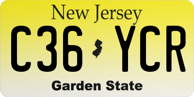 NJ license plate C36YCR