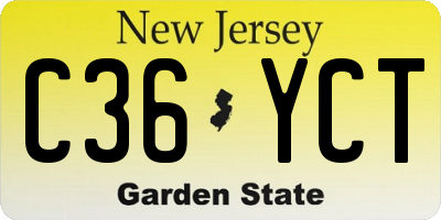 NJ license plate C36YCT