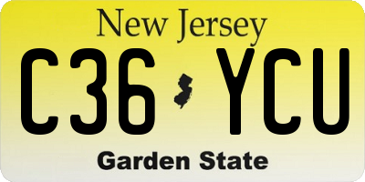 NJ license plate C36YCU