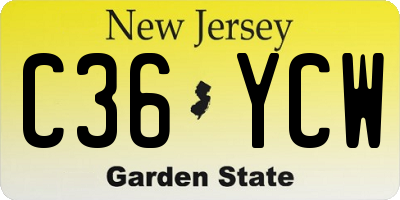 NJ license plate C36YCW