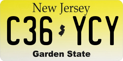 NJ license plate C36YCY