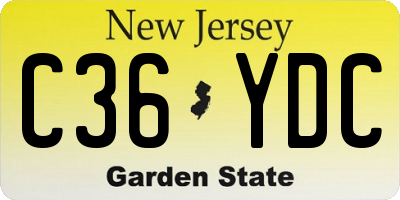 NJ license plate C36YDC