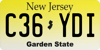 NJ license plate C36YDI