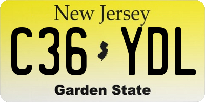 NJ license plate C36YDL