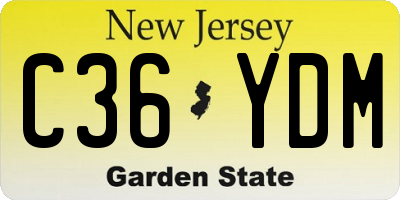 NJ license plate C36YDM