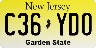 NJ license plate C36YDO
