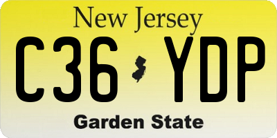 NJ license plate C36YDP