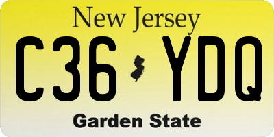 NJ license plate C36YDQ