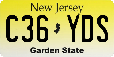 NJ license plate C36YDS