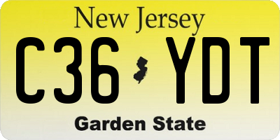 NJ license plate C36YDT
