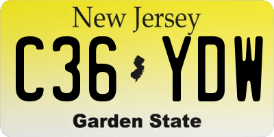 NJ license plate C36YDW