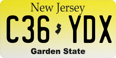 NJ license plate C36YDX