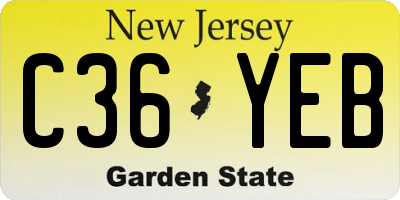 NJ license plate C36YEB