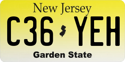NJ license plate C36YEH