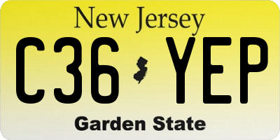 NJ license plate C36YEP