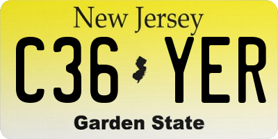 NJ license plate C36YER