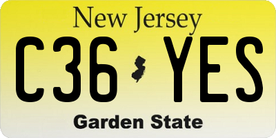 NJ license plate C36YES