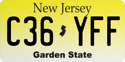 NJ license plate C36YFF
